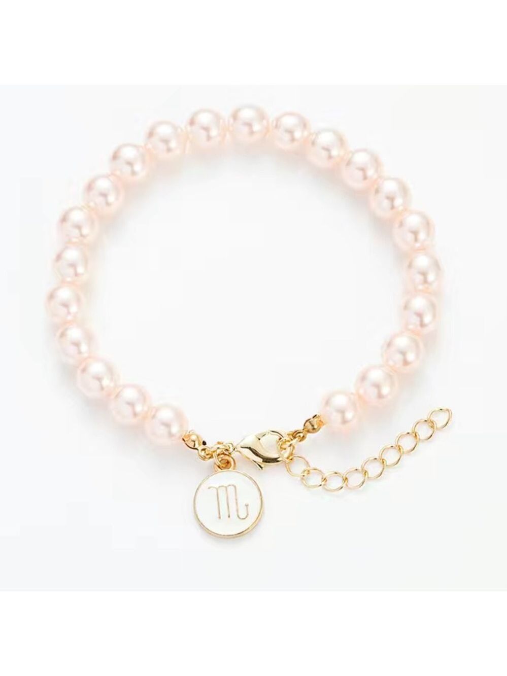 Scorpio 14k gold horoscope beaded adjustable chain bracelet